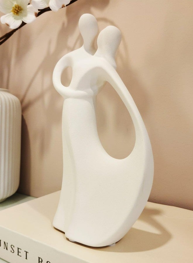 Insiswiner White Couple Statues Home Decor Ceramic Small Couple Statue Love Statues and Figurines Couple Gifts for Valentine - Image 2